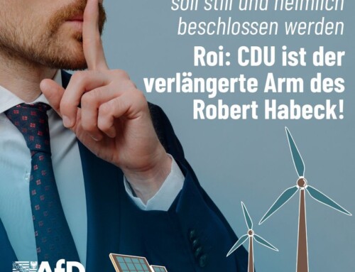 Ausweitung der Windkraft soll still und heimlich beschlossen werden – Roi: CDU ist der verlängerte Arm des Robert Habeck!